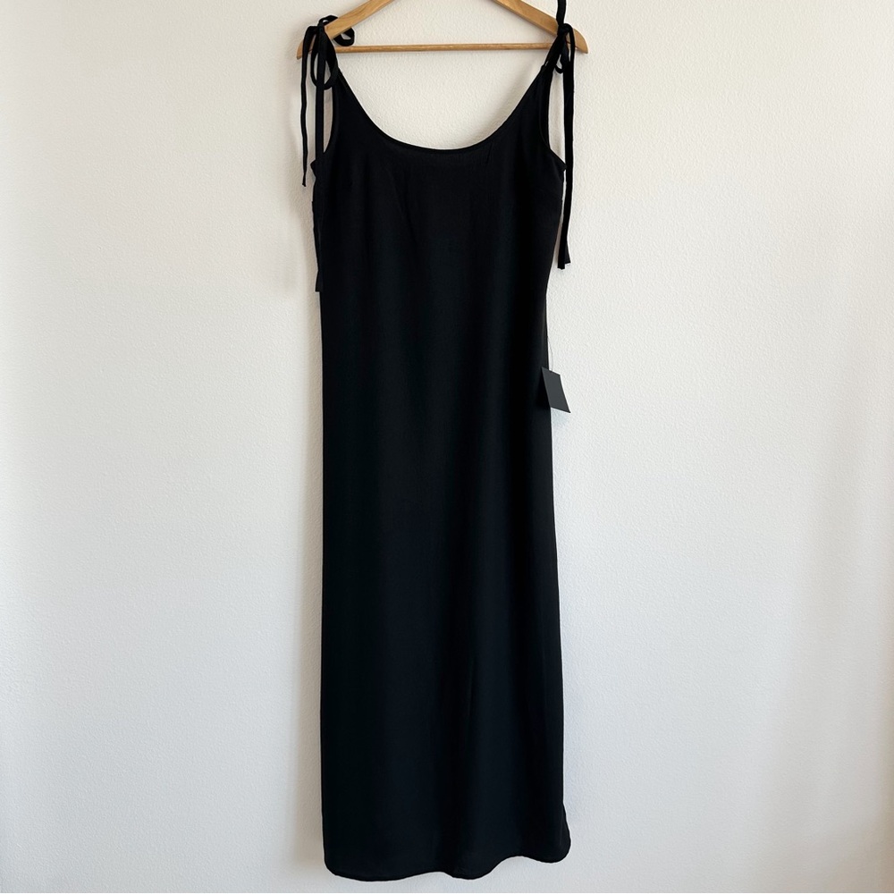 Lulus Salt Water Breeze Black Tie-Strap Maxi Dress - Picture 2 of 12